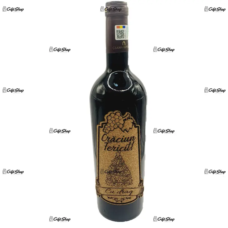 Craciun fericit, editie limitata, vin rosu cabernet sauvignon, demisec, 750ml, 13.5% alcool